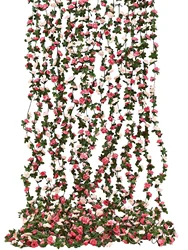 8.2 FT Artificial Flower Plants 45 Head Fake Rose Vine Flowers Home Hotel Office Wedding Party Garden Craft Art Decoration