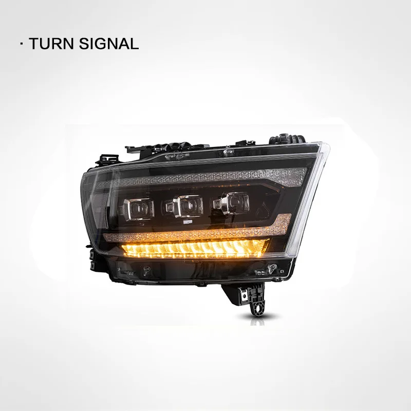 مجموعة مصابيح أمامية جديدة لعدسة LED 19-22 RAM 1500 12V 6000K التحديثية/الترقية مع الإعداد العالمي
