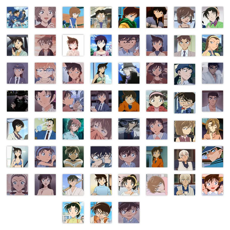 Bandai 59PCS Detective Conan DIY Stickers Phone Trunk Refrigerator Waterproof Anime Stickers Anime Figure Image Toys Sticker