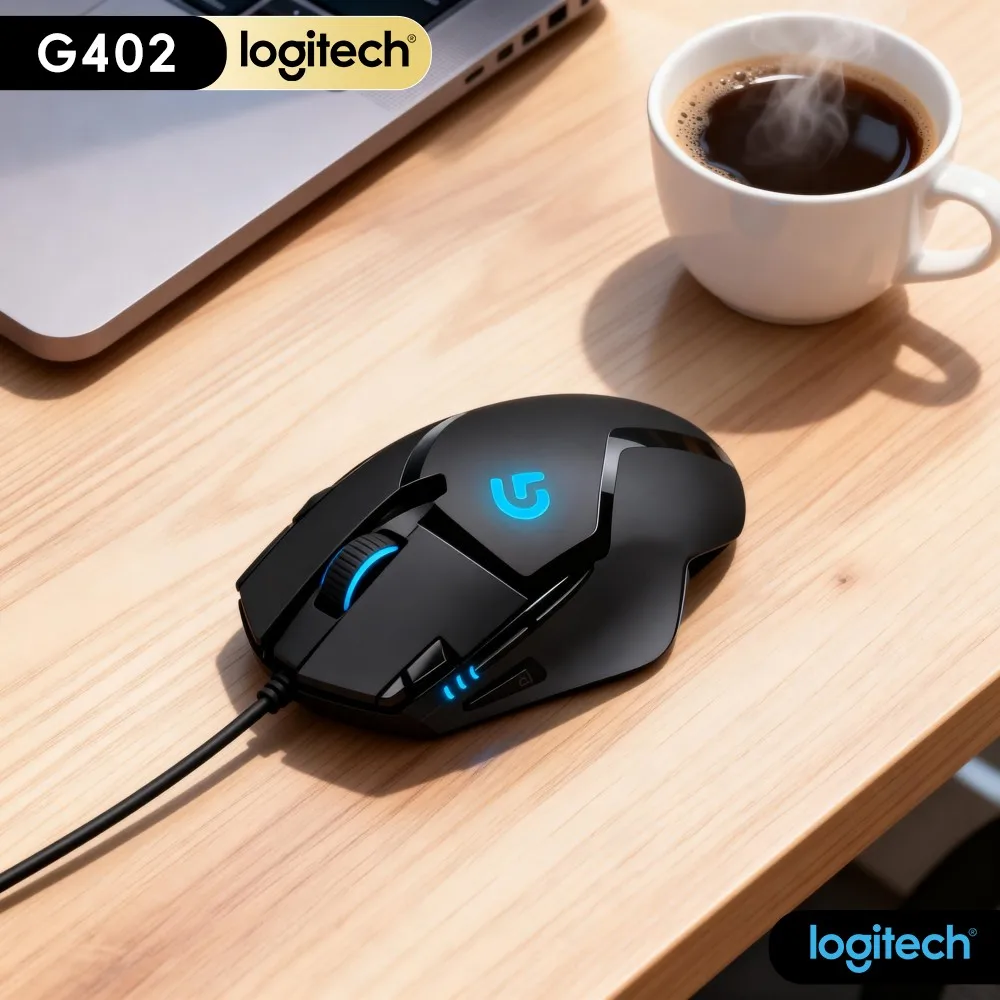 Logitech G402 Mouse 1Ms USB Response 8 Custom Buttons 32-Bit Processor 4 DPI Settings 500 IPS For Long Gaming Hours