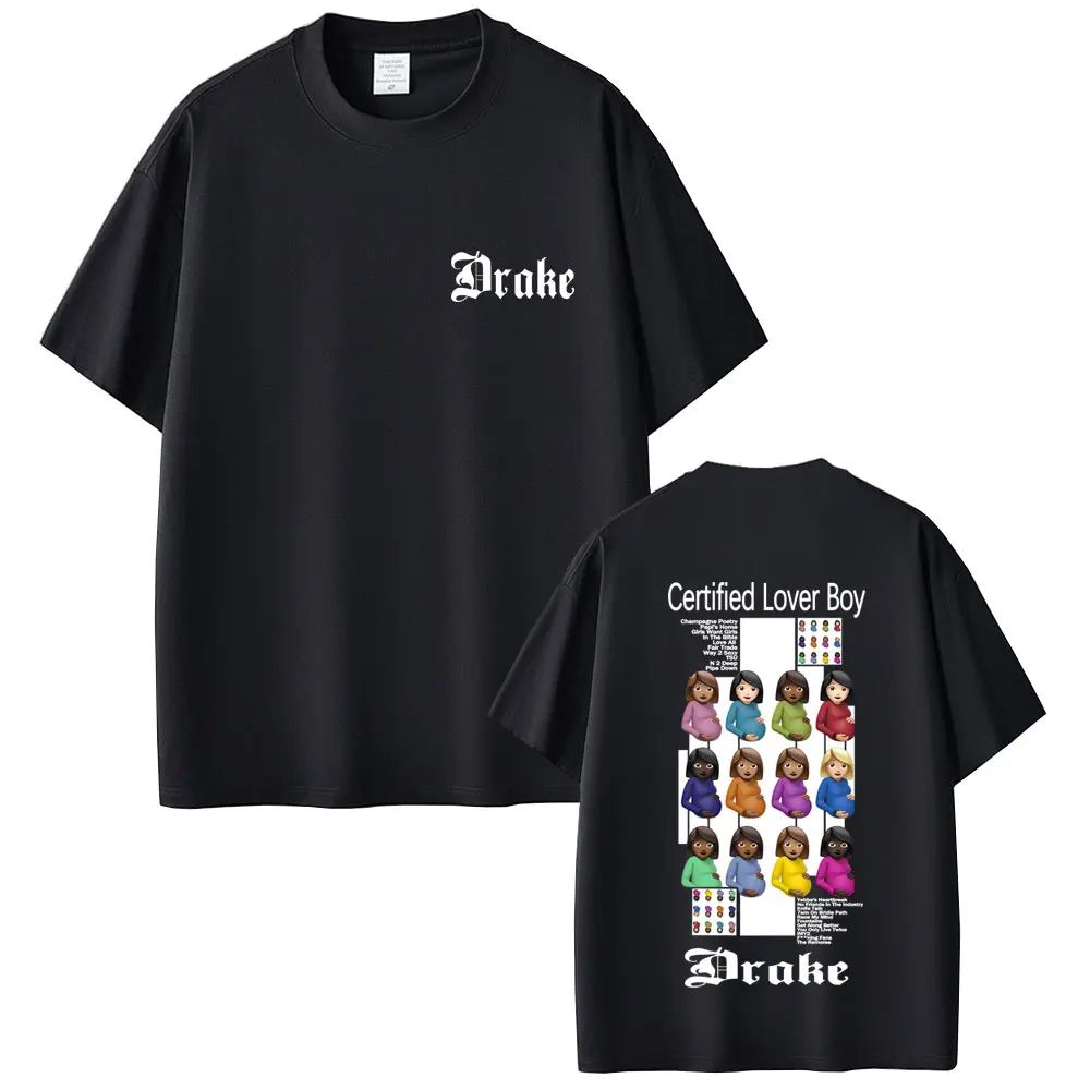 

Rapper Drake Certified Lover Boy Album Graphic T-shirt Men Women Hip Hop Fashion Pop Music T Shirts Men's Oversized Streetwear