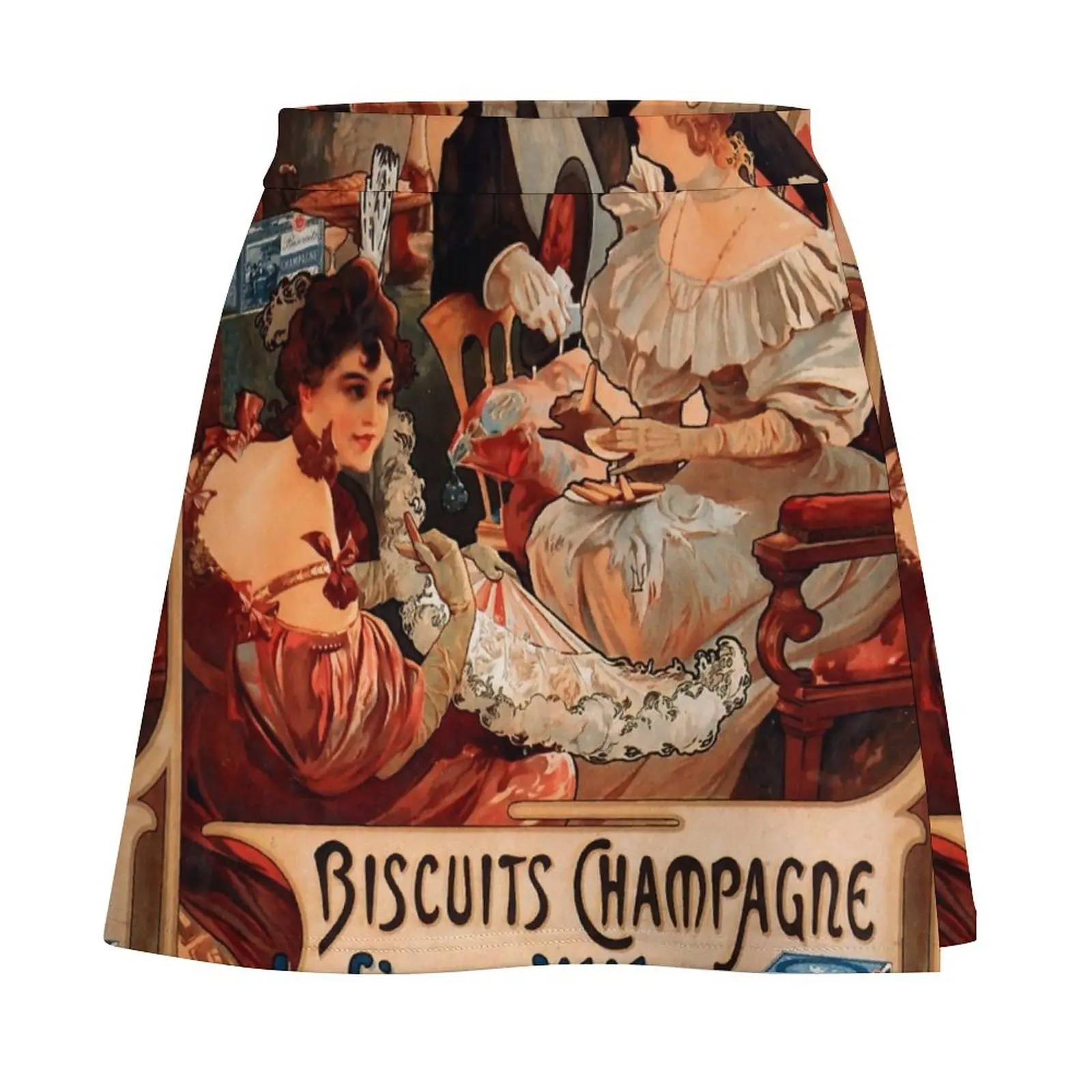 Biscuits Lefevre-Utile 2’ by Alphonse Mucha (Reproduction). Mini Skirt women clothes School skirt Mini Skirt