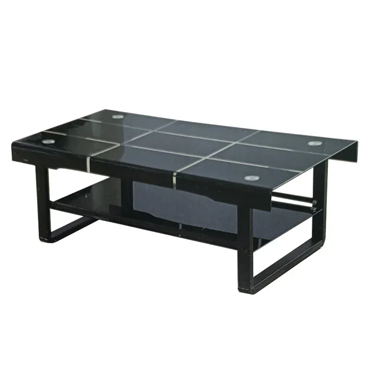 

L # Modern Design Low Price Bent Glass Top Metal Legs Low Height Center Table Coffee Table