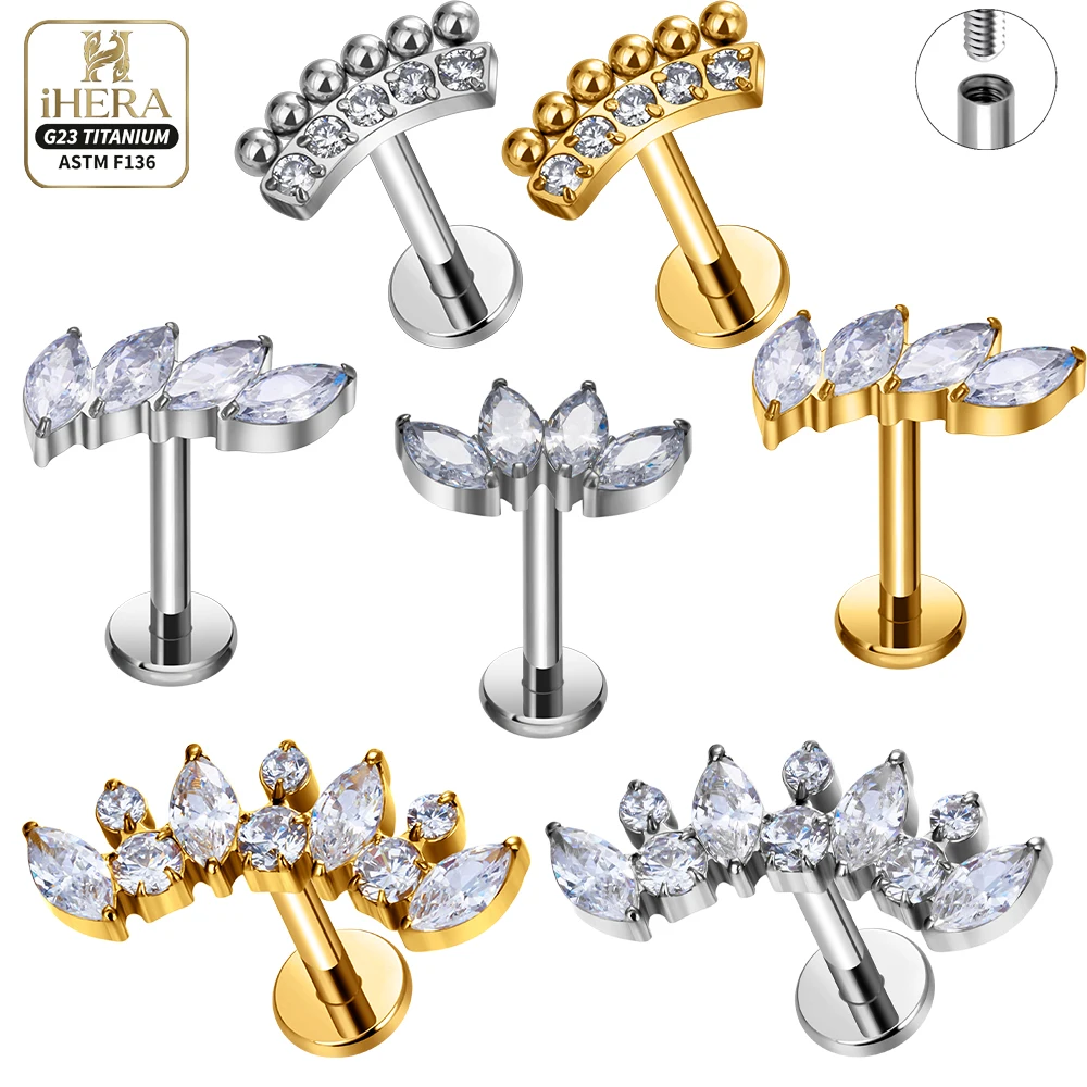 G23 Titanium Simple Arc Internal Thread Ear Labret Cartilage Piercing Tragus Jewelry Lip Ring Nose Stud Helix Piercings Jewelry