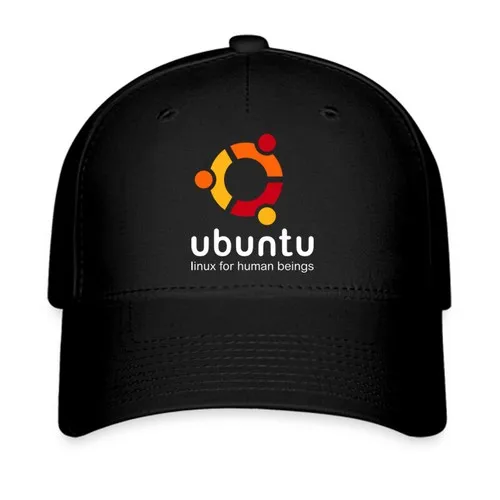 Ubuntu Linux Black Hat Twill Cap Baseball Size S/M & L/XL