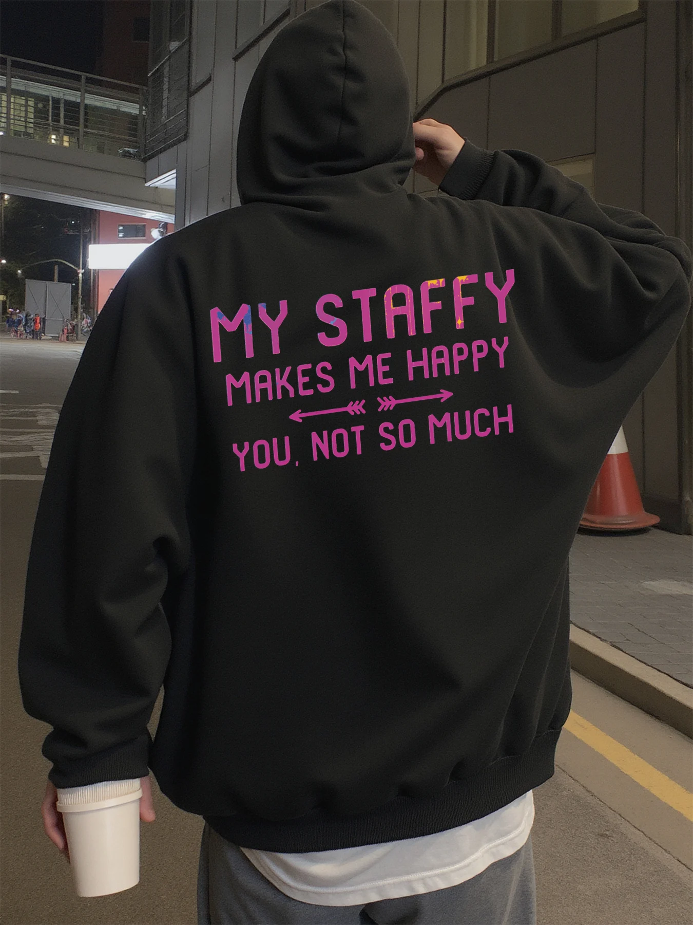 

Толстовка с капюшоном для мужчин Уличная одежда My Staffy Makes Me Happy You Толстовки с графическим рисунком Мужская толстовка на весну, осень и зиму