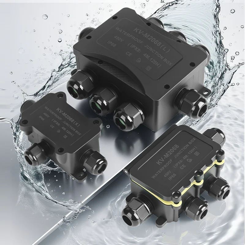 IP68 Waterproof Cable Junction Box Flame Retardant Outdoor Electrical Wire Splitter Box Rainproof Wire Connection Enclosure