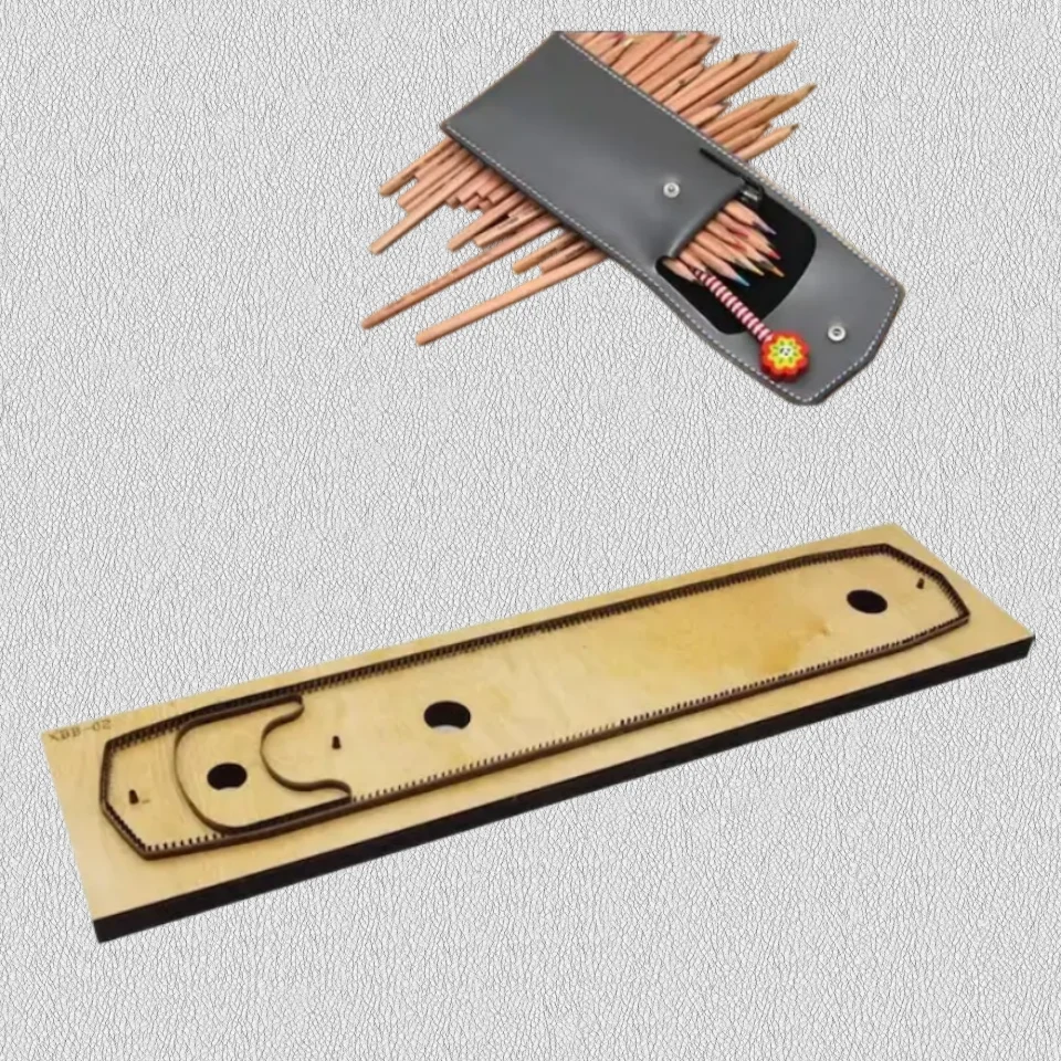 Pencil Case Shape Leather Cutting Mold Wooden DIY Leather Craft Making Tool