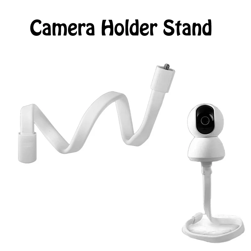 IP Camera Holder Stand Baby Monitor Wall Mount Silica gel Bracket Hole-Free Crib Cradle Rod Hose Holder Flexible Twist Mounting