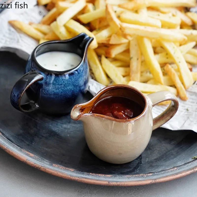 

Креативный керамический молочник из нержавеющей стали для кухни, соусник для стейка, кофейная посуда, соусницы, молочник для бариста