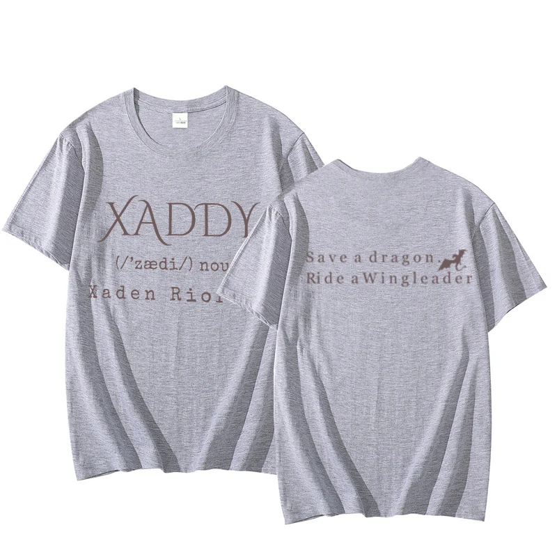 Xaddy T Shirt Xaden Fourth Wing T-Shirt Men Women Short Sleeve Tee Shirt Mens Clothes T Shirts Breathable Cotton Streetwear