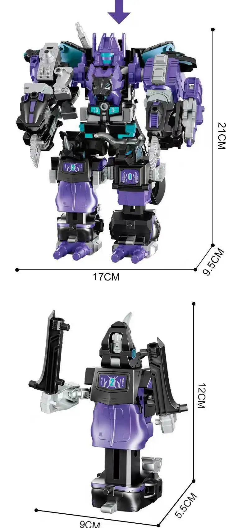 Transformando figura de predaking escura, versão de cor preta, brinquedo de ação colecionável para crianças e fãs