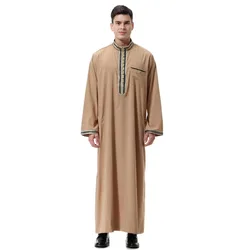 Vestido longo Thobe para homens, Kaftan Abaya, Vestido muçulmano, Jubba Thoub, Ramadã do Oriente Médio, Vestuário Islã, Dubai, Arábia Saudita, Árabe, Eid