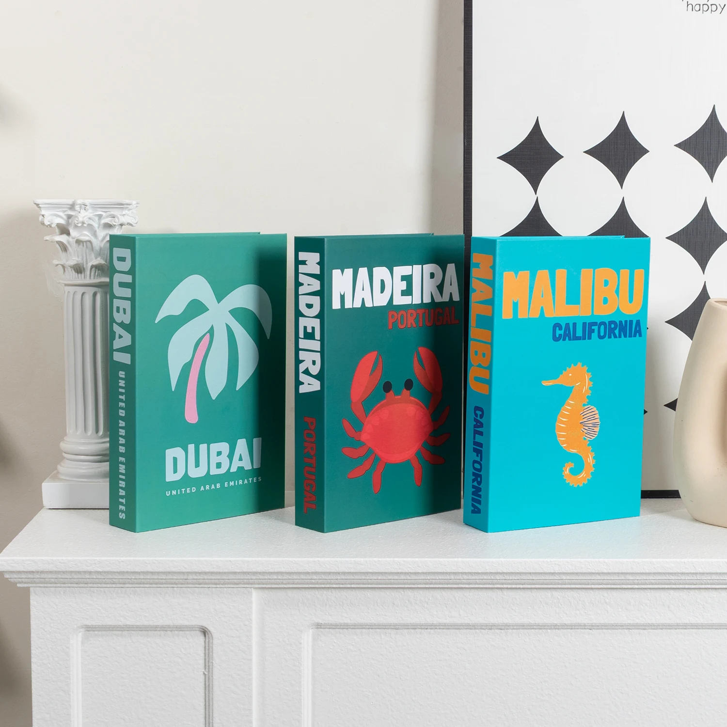Fashion Travel Series Fake Books Decoration Living Room Aesthetics Prop Books Decorations Coffee Table Ornaments Additional