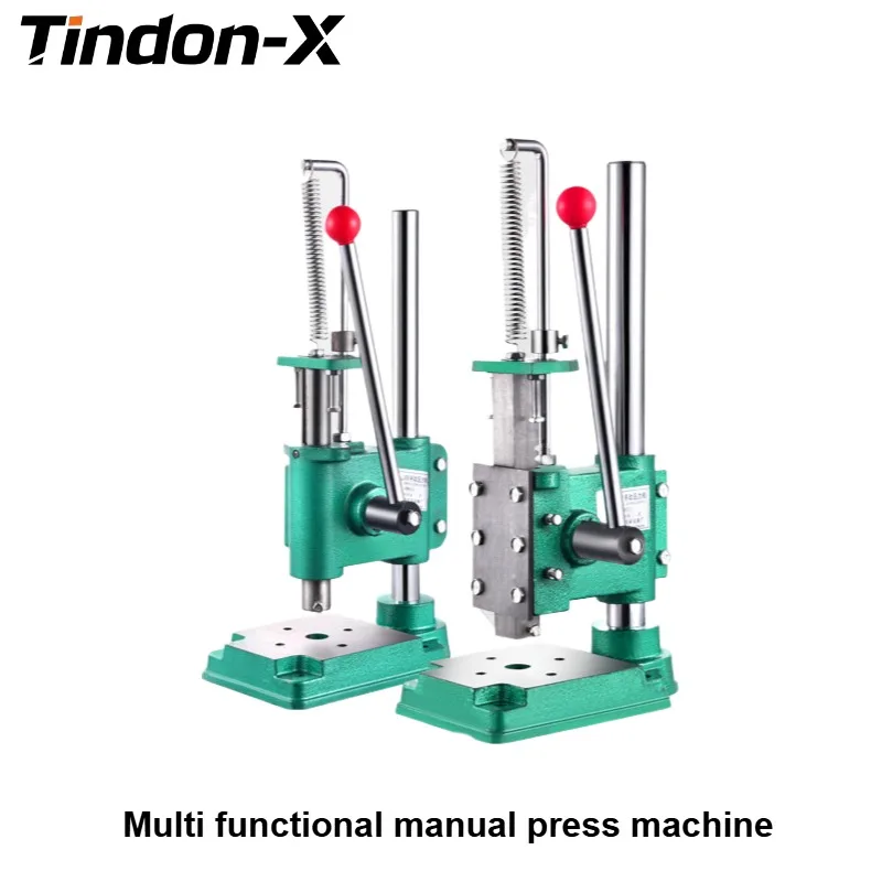 TINDON-X Manual Arbor Press 160kg, Punching Stamping Machine with Round/Square Ram, for Die Cutting, Hole Punching