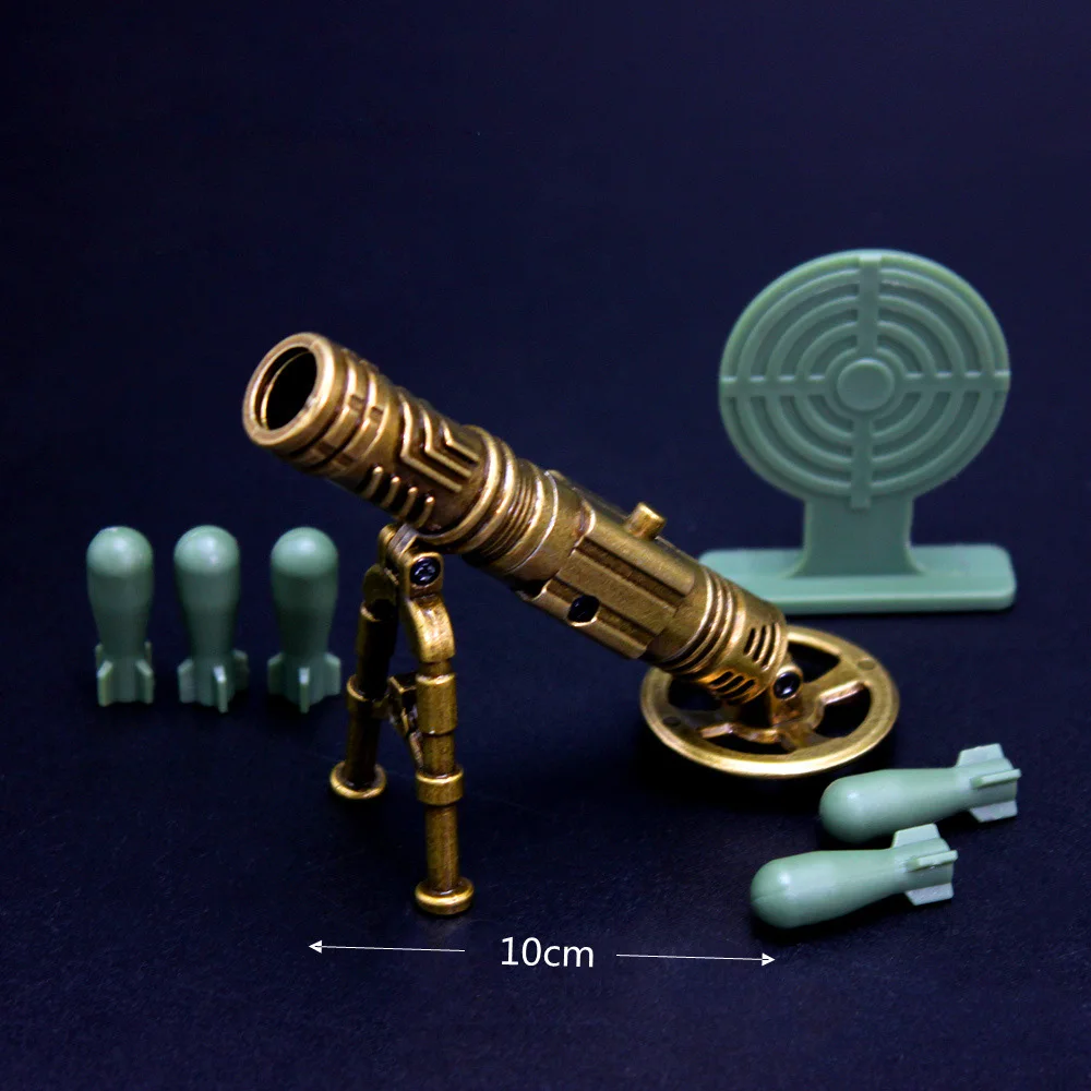 Interesting Launcheable Shell Model Gun Toy Metal Mortar Rocket Weapon Detachable and Assembling Christmas Gift for Boys