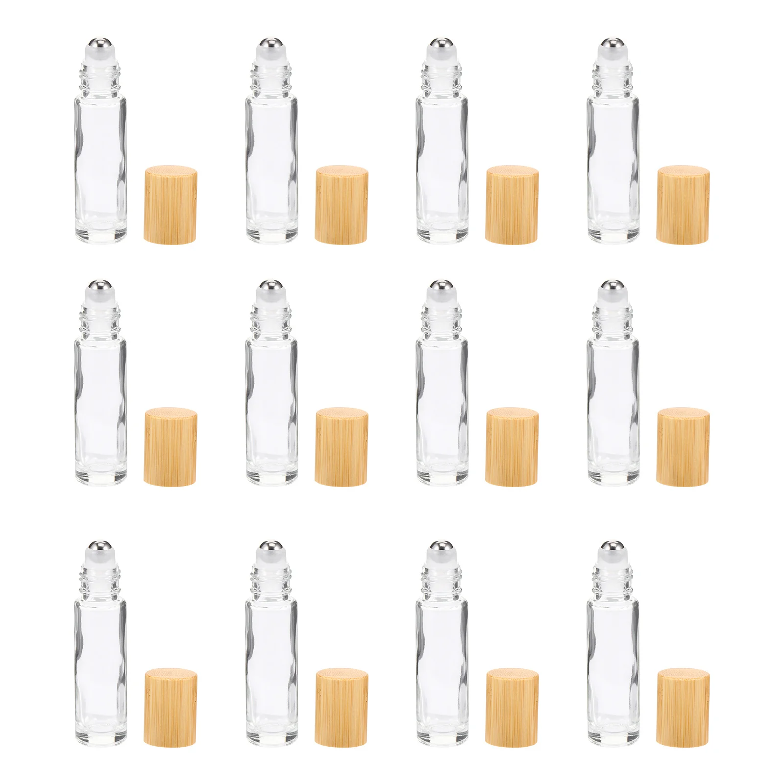 

12Pcs Glass Roller Perfume Bottles 10Ml Essential Oil Empty Subpackaging Refillable Roll-on Bottles for Travel Daily Use