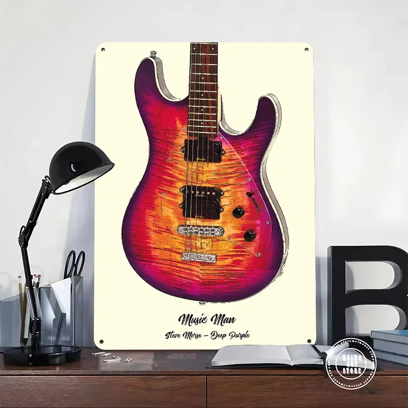 Steve Morse Deep Purple 3D Texture Metal Poster Customized Wall Art Tin Sign Gift for Mancave Modern Home Decoration Gaming Room