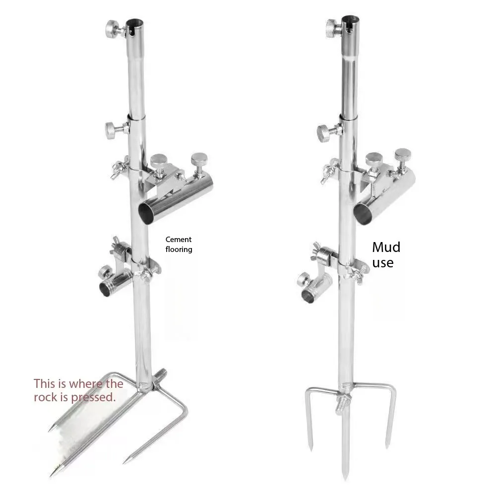 

Stainless Steel Three in one Wild Fishing Ground Plug-in Bracket Multifunctional Turret Bracket