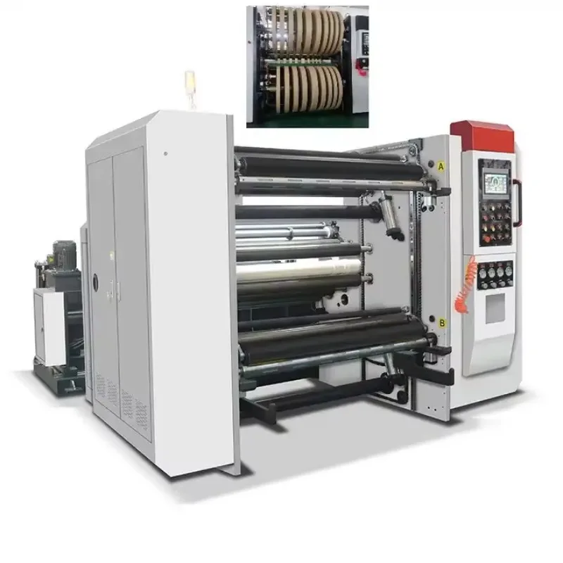 Automatic Thermal Paper Rolls Slitting Machine PET PVC PP Roll Paper Slitting Rewinding Machine