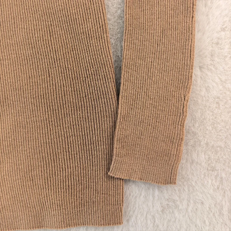 Pull à col rond pour femmes, type A, mi-long, de haute qualité, coupe cintrée, simple, vêtements pour femmes, 25120672