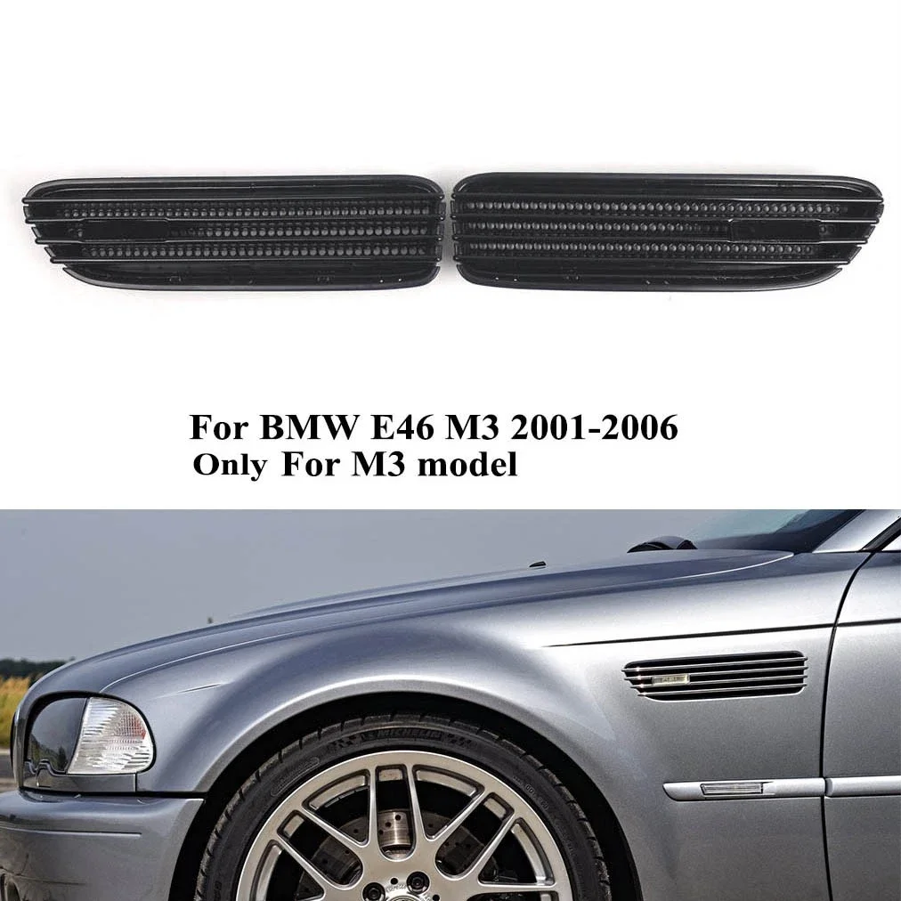 

Для BMW E46 для M3 2001-2006 51137895914 1 пара ярко-черных боковых решеток, вентиляционная решетка крыла, внешние детали, прямая установка