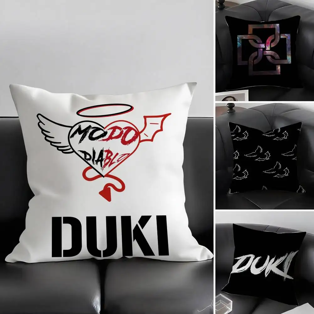 Funda de almohada Rapper D-Duki, funda de almohada suave de tela de felpa con estampado de doble cara, funda de cojín para sofá
