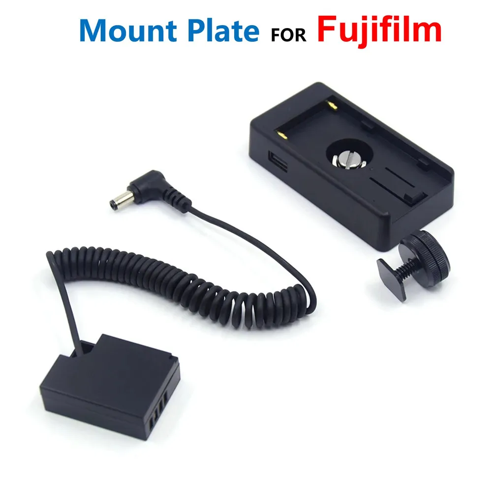 

NP-W126 Dummy Battery CP-W126 to NP F970 F960 F750 F550 Mount Plate Power Supply Adapter for Fuji X-T100 X-T20 X-PRO2 X-A7 X100F