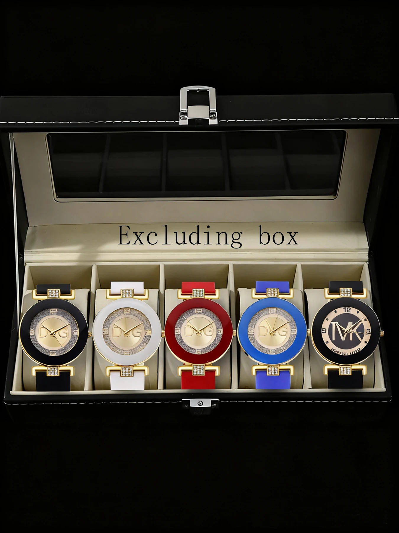 6pcs/5pcs/4pcs Fashion Classic Spot Silicone Diamond Set Large Dial Digital Men's and Women's Quartz Watch