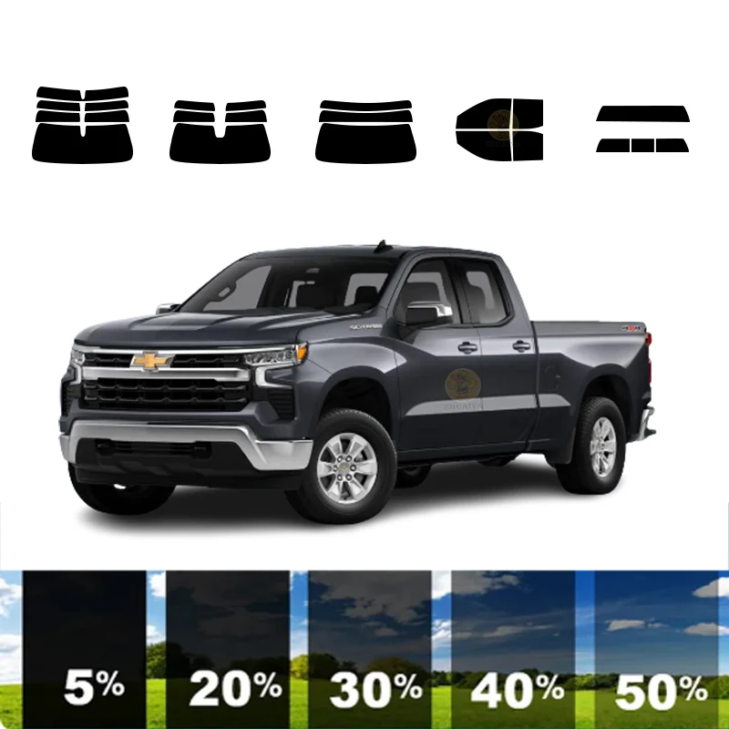 

precut Removable Window Tint Film 100%UVR 5%-70%VLT Heat Insulation Carbon ﻿For CHEVROLET SILVERADO 1500 2DR PICKUP EXT2019-2023