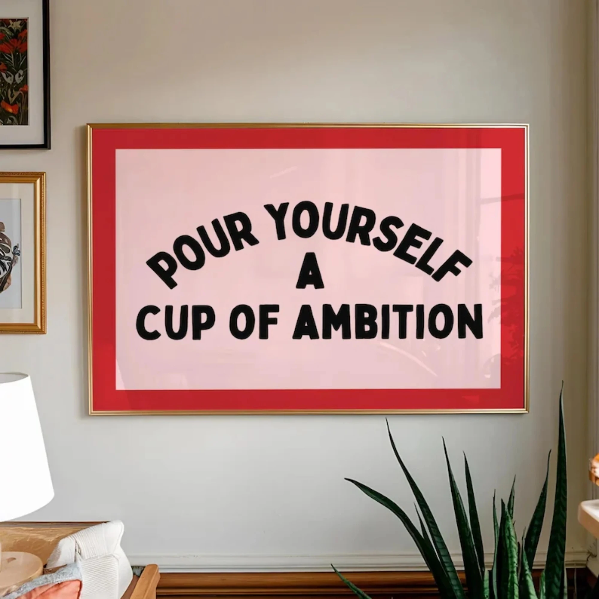 Impression sur toile « Pour vous préparer une tasse d'ambition », art mural « Dopamine », affiche décorative pour salon, chambre à coucher, décoration intérieure