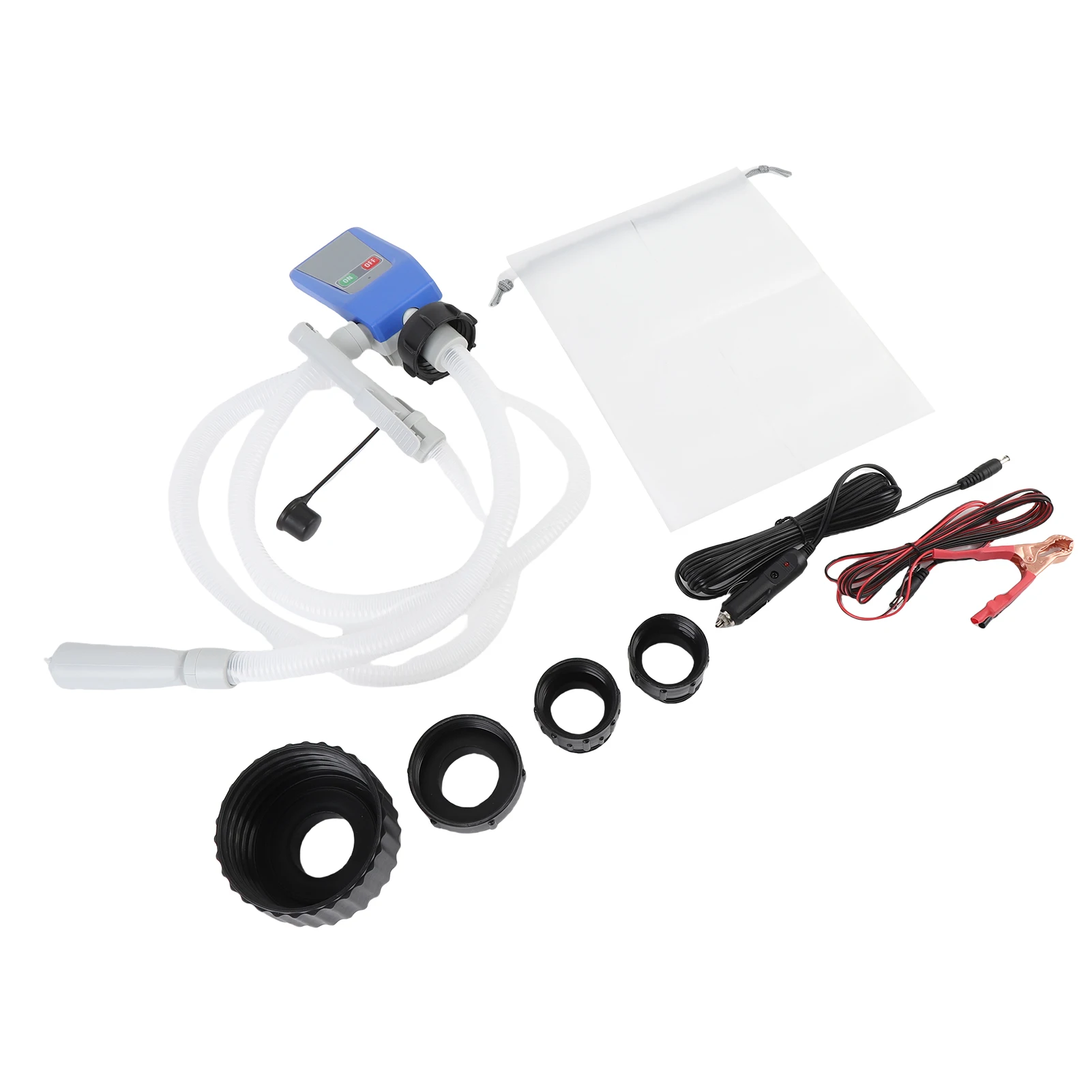 ポータブル電源バッテリーポンプ クリアトランスファーホース 漏れ防止 自動停止 非飲料水用自動燃料移送ポンプ