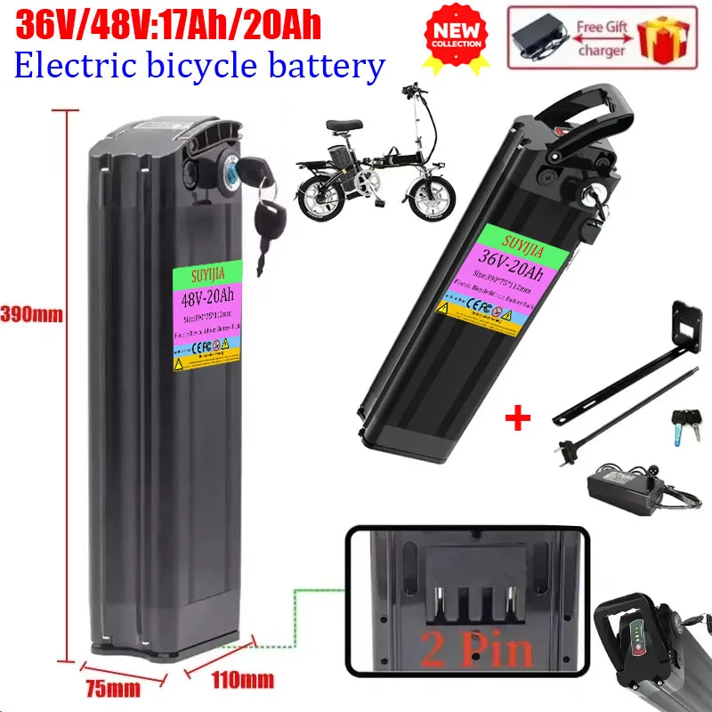 36 В, 48 В, 17 Ач, 20 Ач, литиевая аккумуляторная батарея 18650, встроенная Bms для Silverfish, комплект двигателя Bafang 250 Вт-750 Вт с зарядным устройством 36 В, 48 В, 17 Ач, 20 Ач, литиевая аккумуляторная батарея 18650, встроенная Bms для Silverfish, комплект двигателя Bafang 250 Вт-750 Вт с зарядным устройством