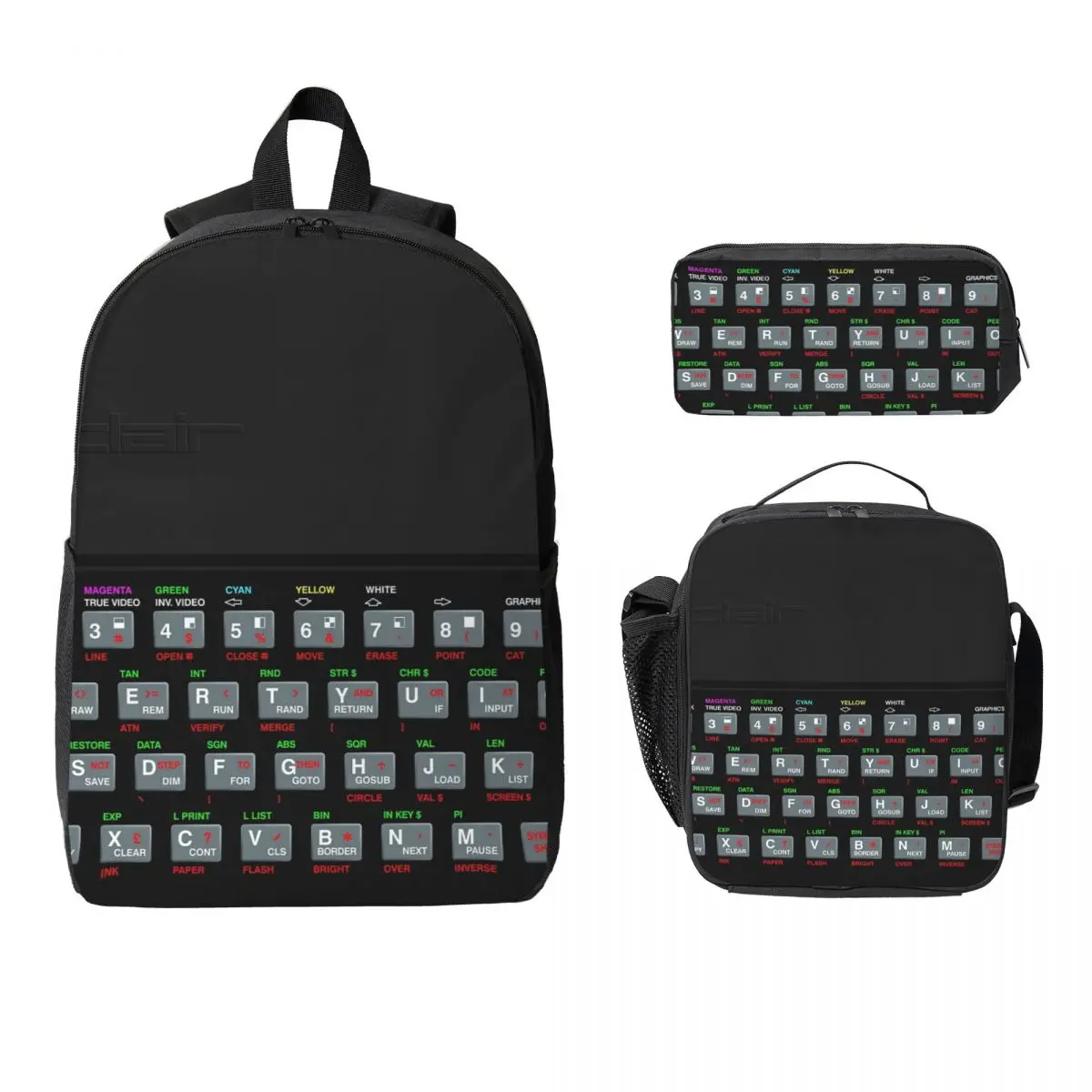 

ZX Spectrum Backpack Student Boys Girls BookBag School Bag Laptop Shoulder Bags 3ps Insulated Lunch Bag Pencil Case