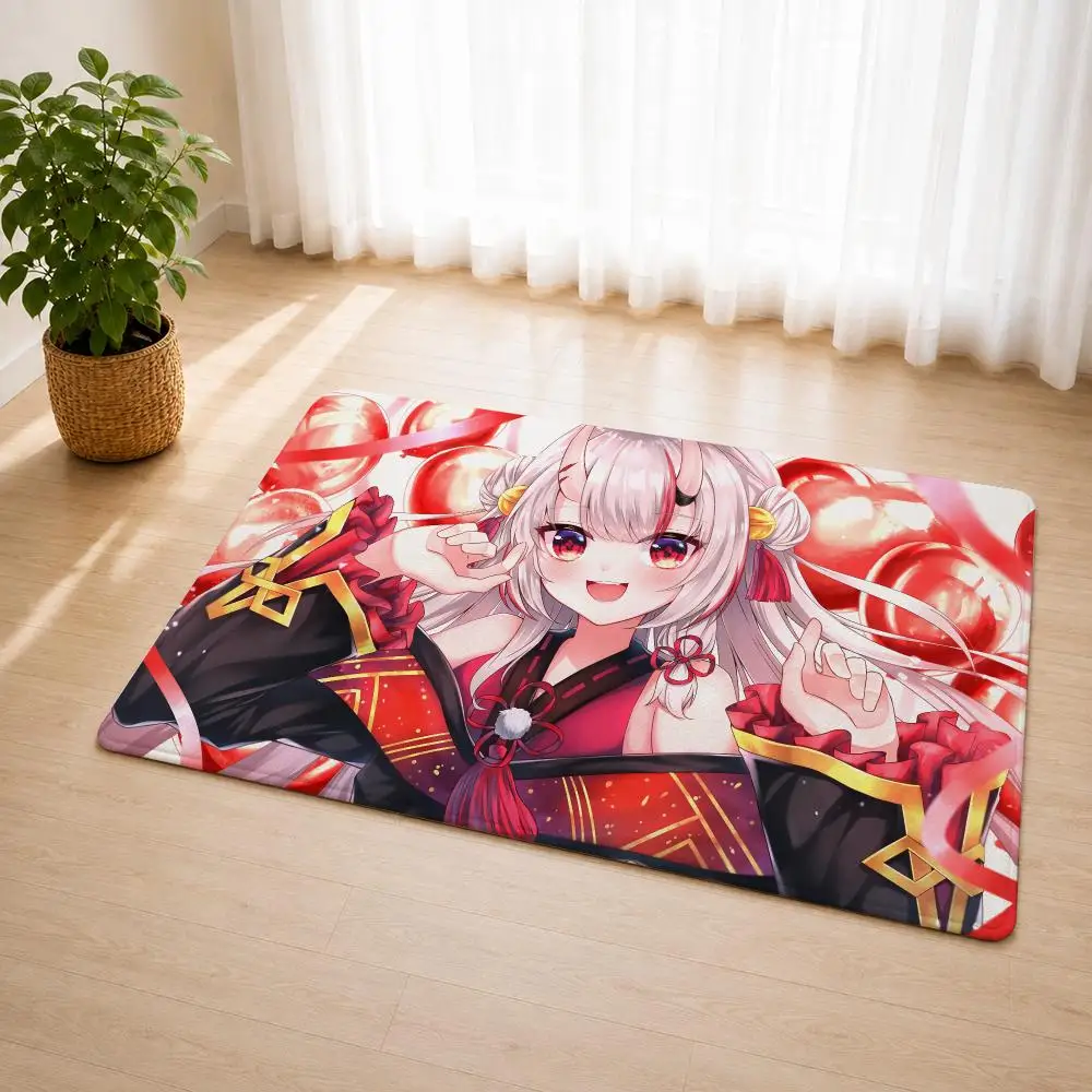 N-Nakiri Ayame Anime Floor Mat Flannel Rug Soft Non Slip Door Mat For Bathroom Bedroom Kitchen Living Room Home Decor