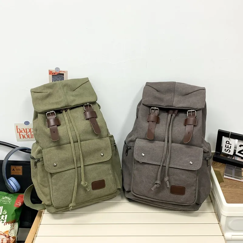 17inch Urban Men Canvas Backpack Fashion Rucksack High Quality Bagpack Large Capacity Outdoor Sport Backpacks Schoolbag Retro
