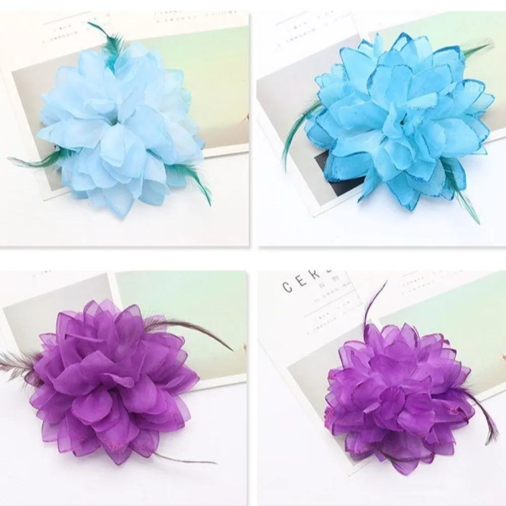 New Elastic Flower Headband Colorful Wrist Band Corsage Wedding Headwear Dance Performance
