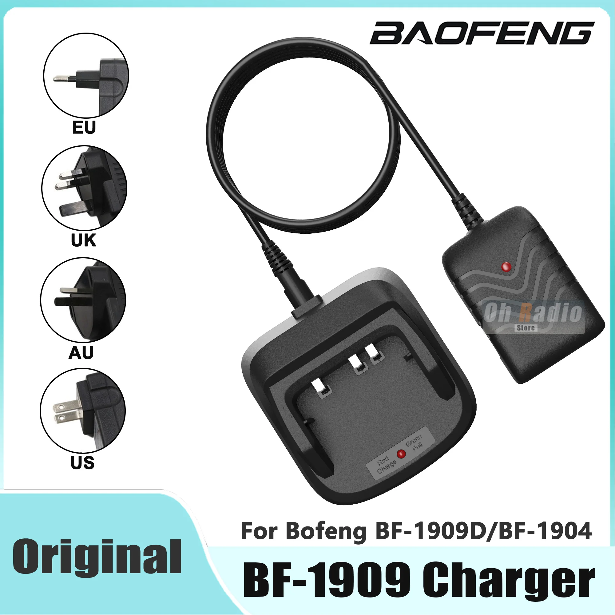Baofeng BF-1909 Walkie Talkie Caricatore da tavolo Originale BF-1909D BF-1904 Radio Caricabatteria Base EU/US/UK/AU Spina Accessori