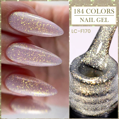 Imagen 2 del producto LILYCUTE-esmalte de uñas de Gel con purpurina, 7ML, esmalte de Gel UV semipermanente brillante, barniz de Gel brillante LED UV para decoración de uñas