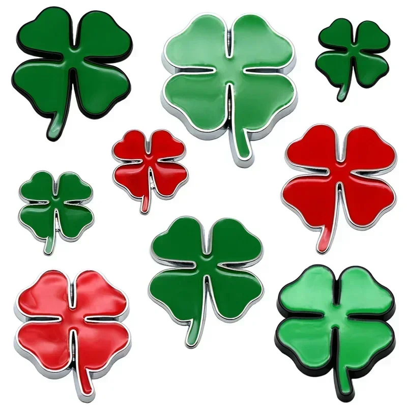 Alloy Car Four-leaf Clover Emblem Sticker Decal Decoration for Alfa Romeo Giulia 159 147 156 Stelvio Giulietta Mito Accessories