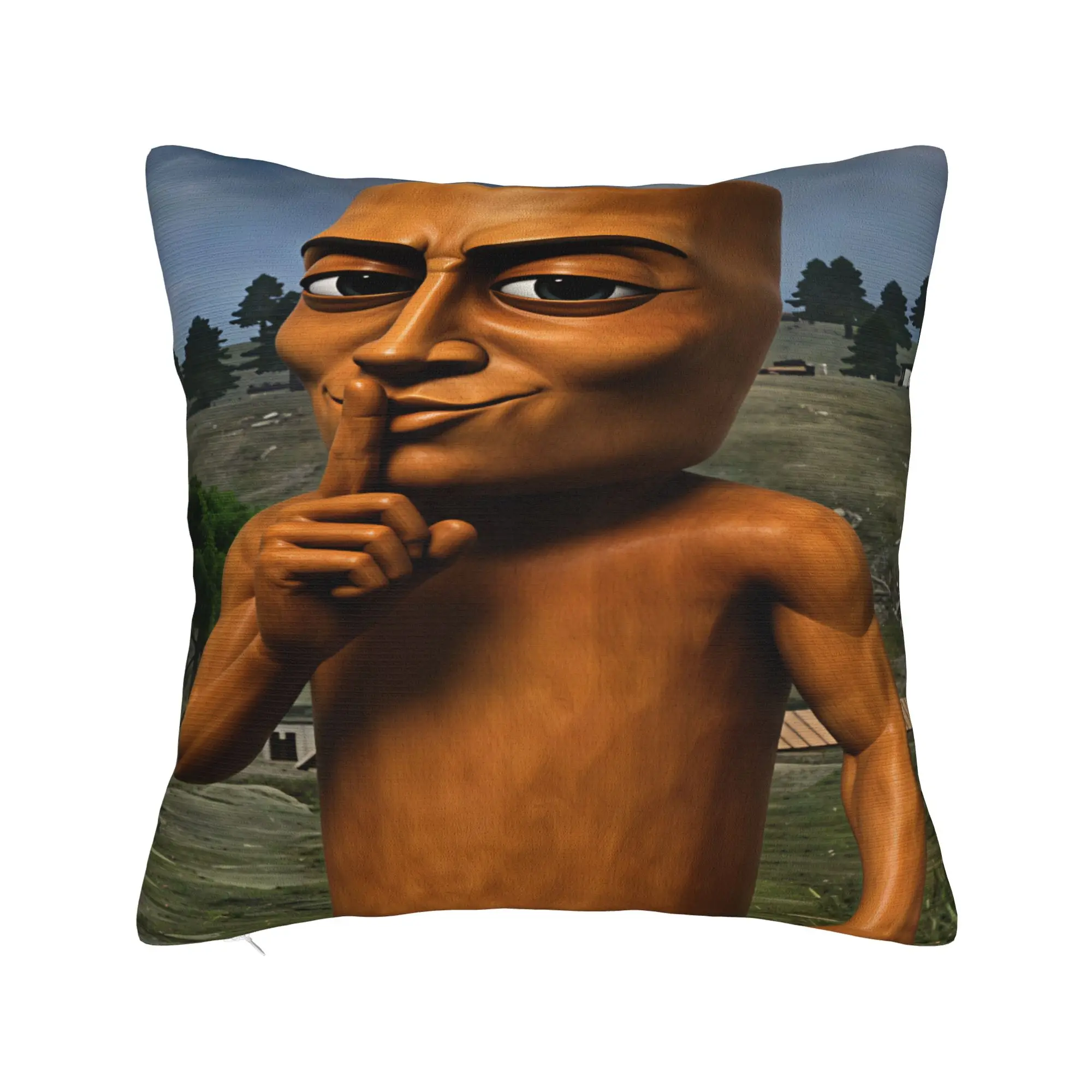 Tung Shushing Gesture Rural Hills Pillow Cover  Kawaii Pillow Case For Sofa Home Decor Soft Cushion Cover Gift Idea