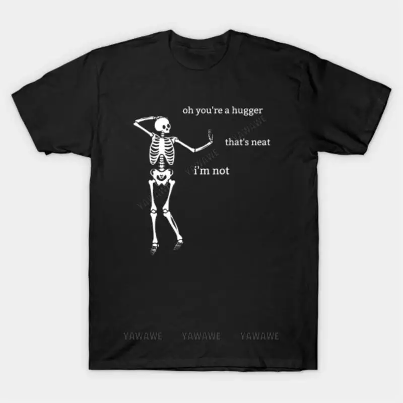 Brand man tee shirt black tshirts for mens Sassy Skeleton T Shirt1 unisex cotton summer short sleeve fashion Oversized tee-shirt