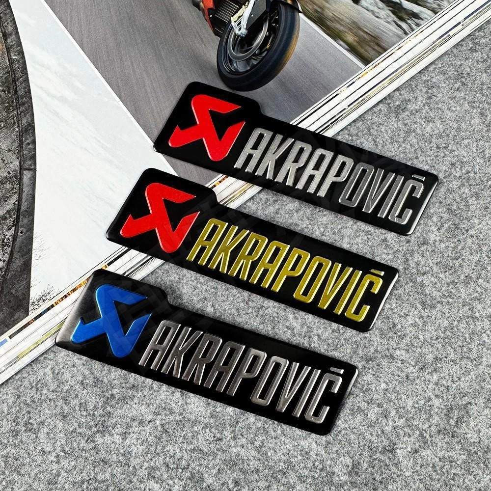 For Akrapovic Motorcycle Exhaust Pipe Modification Accessories Metal Aluminum Label Decals Personalized Decor Stickers