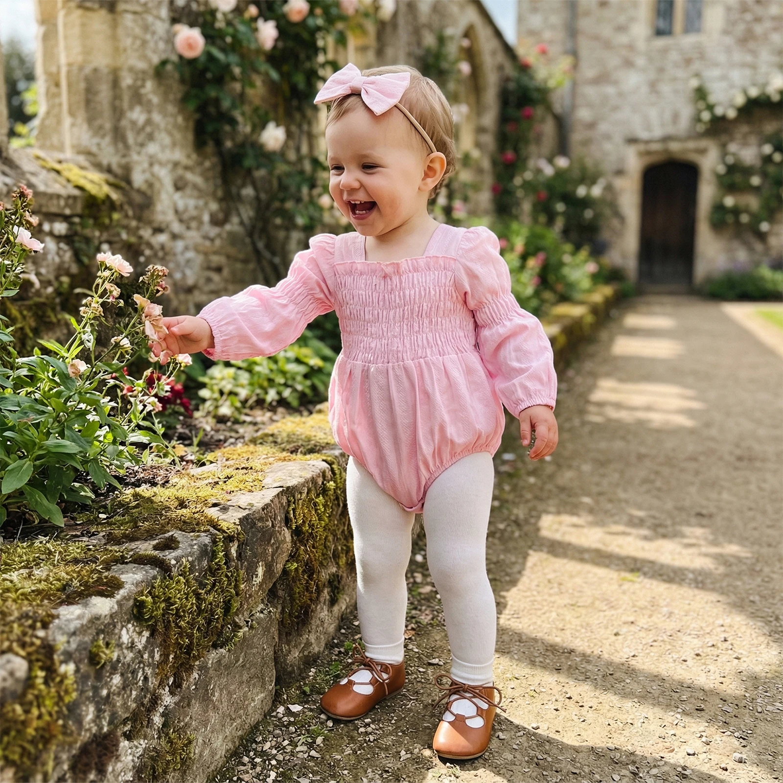 bebe-recem-nascido-menina-primavera-cor-solida-macacao-manga-longa-pescoco-quadrado-ruched-casual-macacao-com-bandana