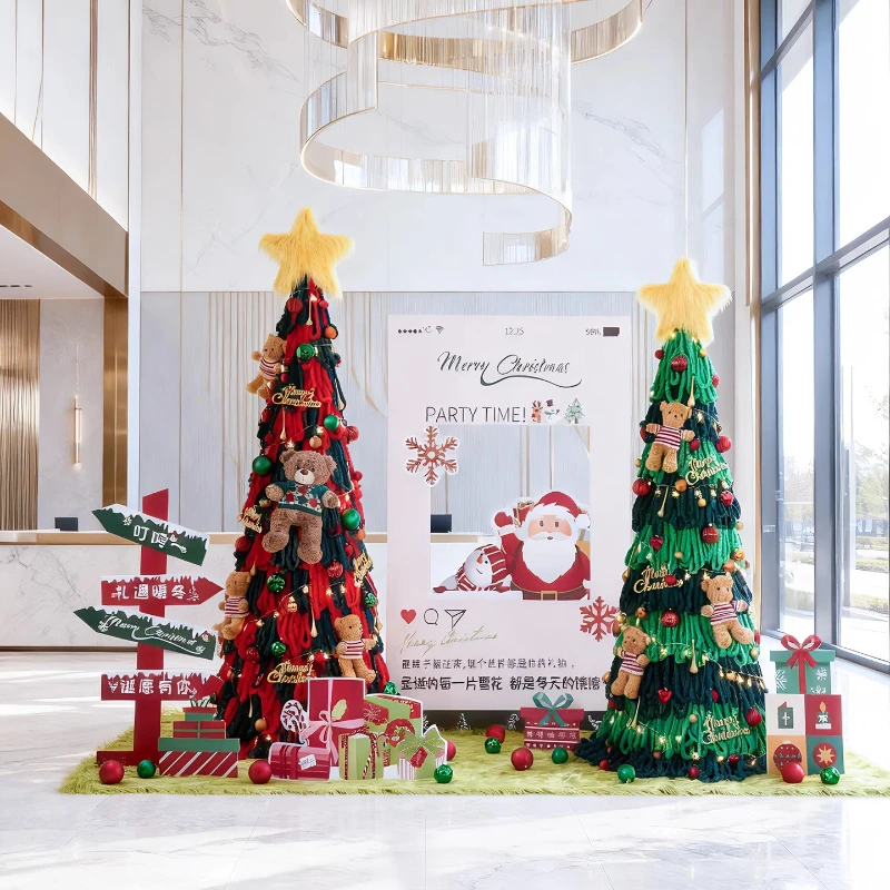 

Yarn Christmas tree shopping mall atrium floor decoration large high quality Christmas decoration