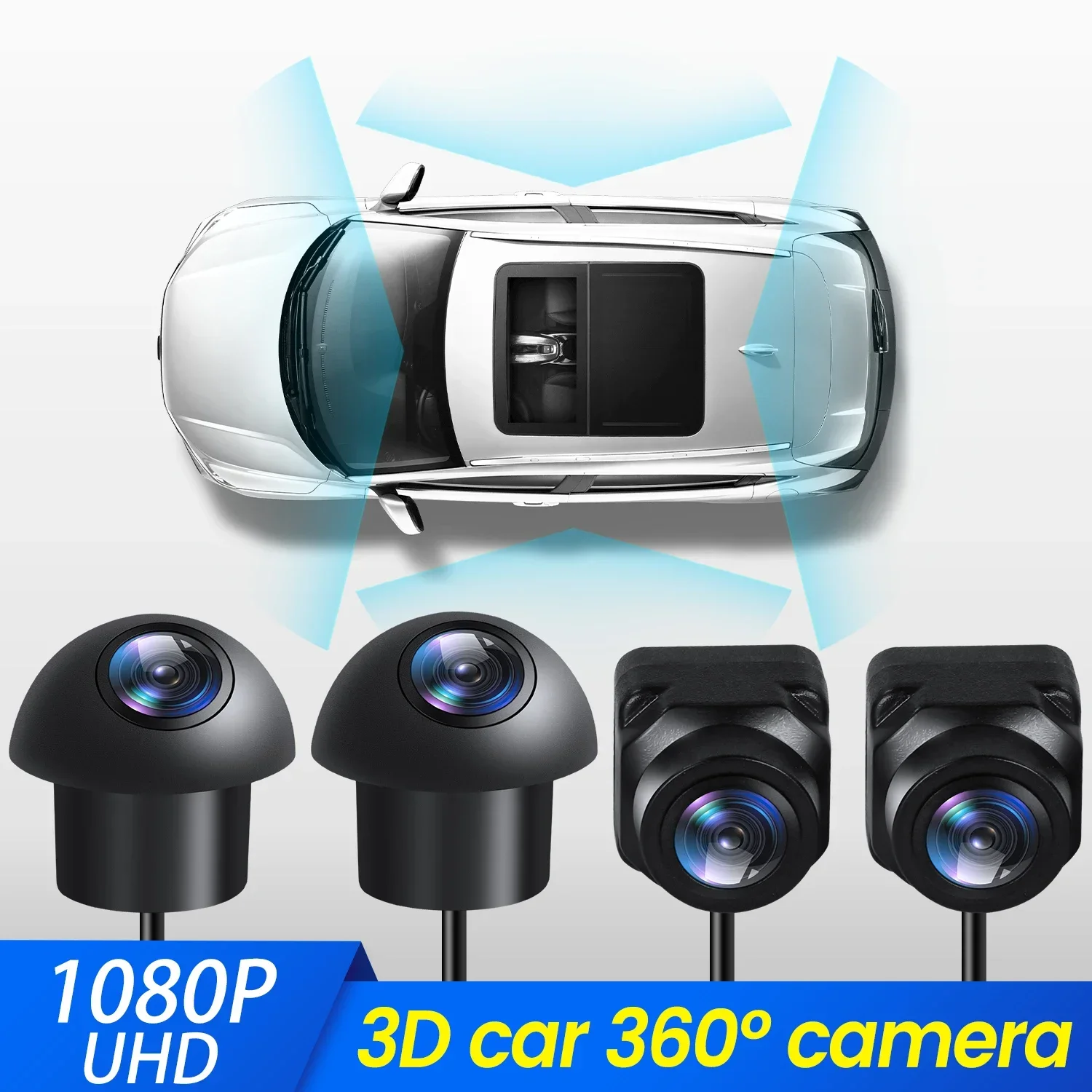 3D 360° Car Rear View Camera Bird View System Front Left Right Back Behind 360 Panoramic Driving Cam 1080P UHD for Android Radio