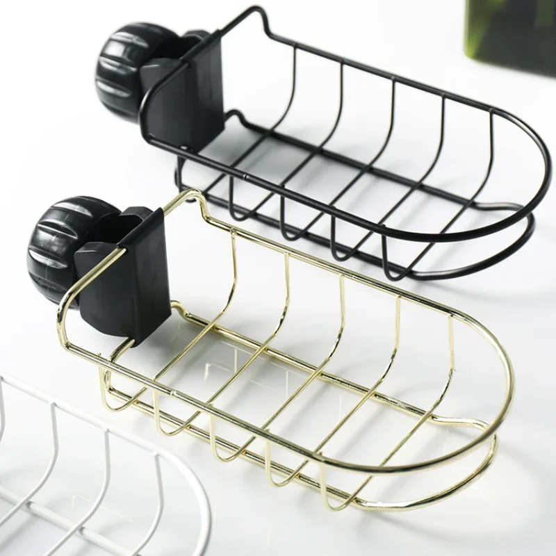 Eisen Wasserhahn Rack Badezimmer Einfache Hängenden Korb Küche Waschbecken Lappen Abfluss Lagerung Rack Robust und Langlebig Badezimmer Rack Rack