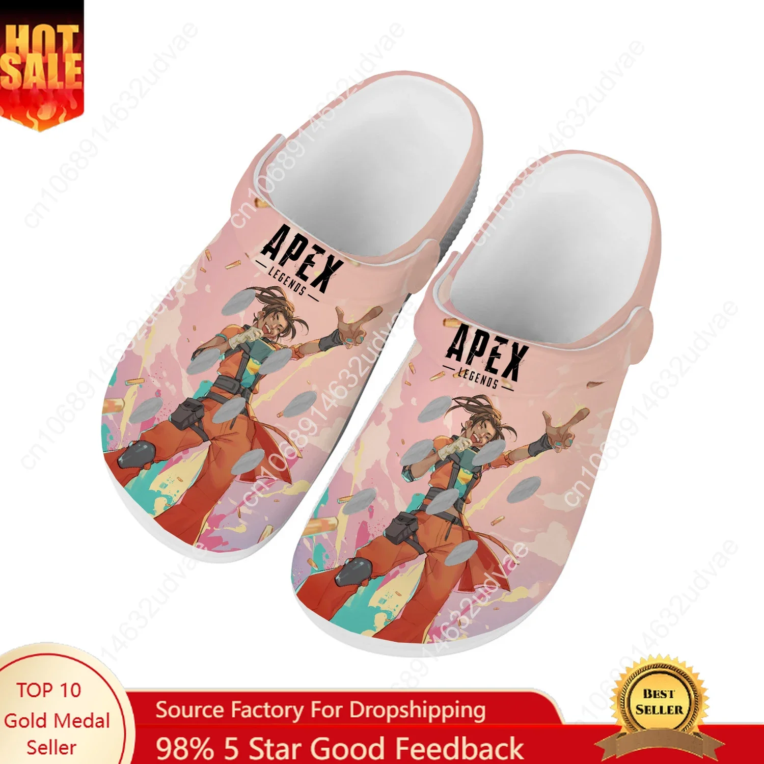 

A-Apex Legends Water Shoes Mens Womens Comfortable Fashion Home Garden Clogs Customizd Sandals Beach Breathable Hole Slippers