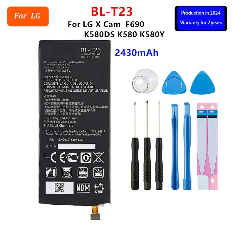 Original BL-T23 2430mAh Battery For LG X Cam X-Cam XCam F690 K580DS K580 K580Y BL T23 Mobile phone Batteries+Tools