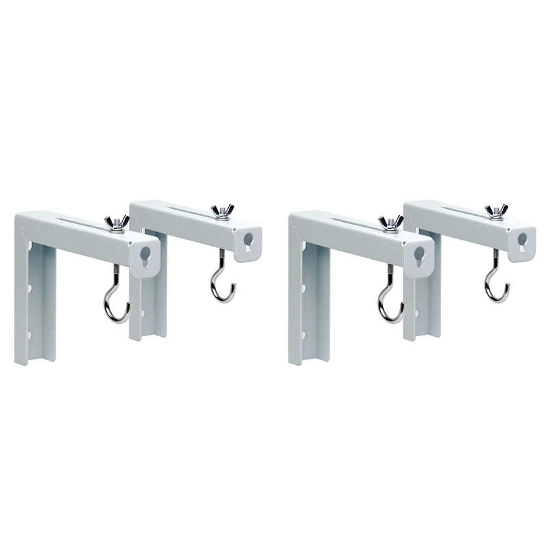 

A37T-4Pcs Projector Curtain Hanger Projector Screen L-Bracket Mounting Hanger Holder Adjustable Extension Mount Stand